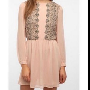 Urban outfitters spring pink lace dress